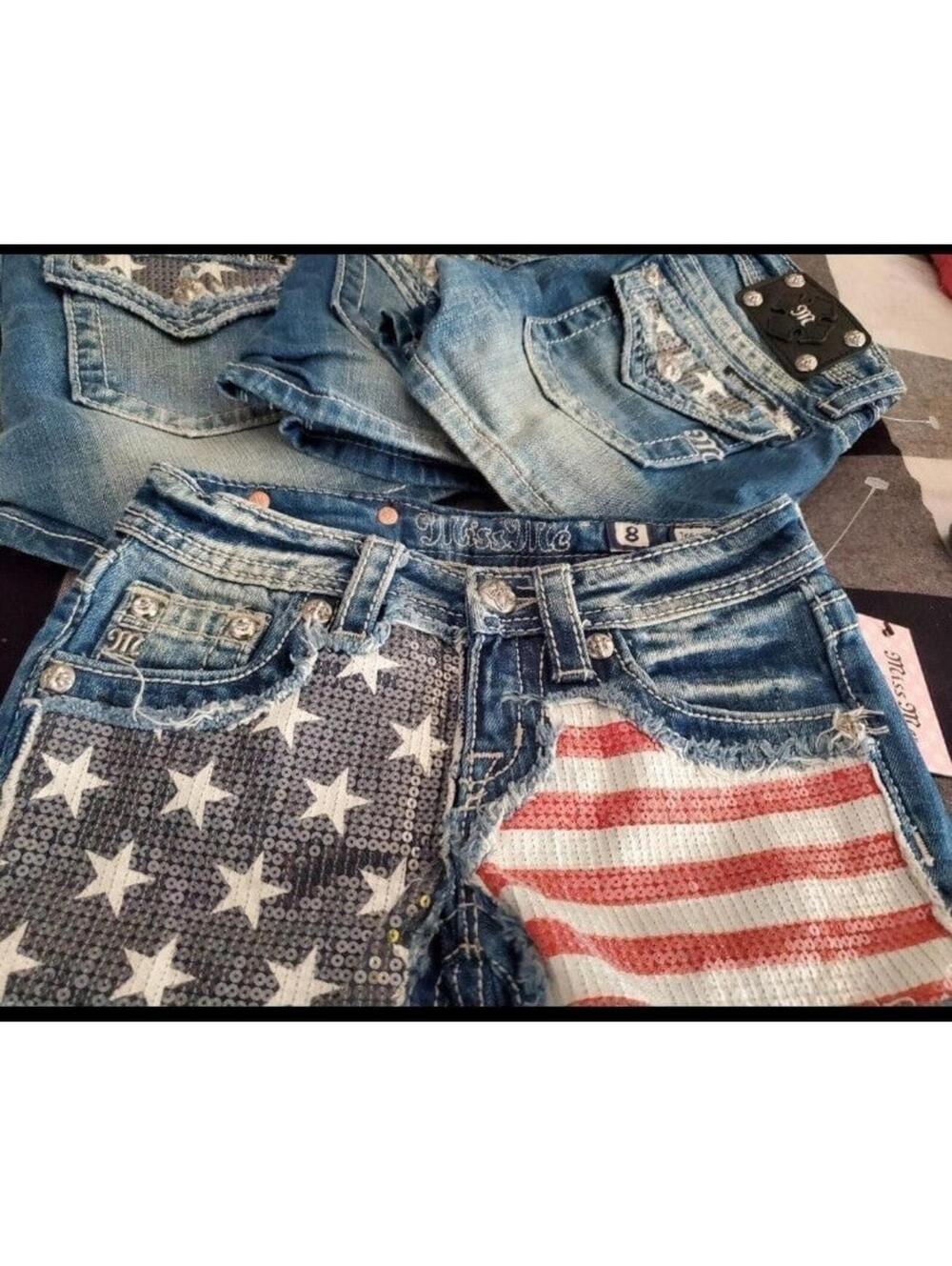 Miss me size 14 or 16 girls blue denim New shorts - Picture 7 of 7
